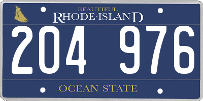 RI license plate 204976