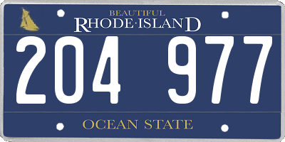 RI license plate 204977