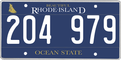 RI license plate 204979