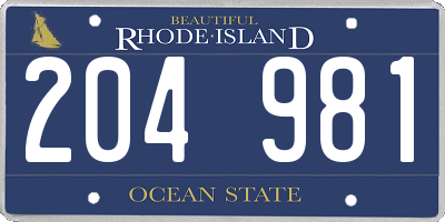 RI license plate 204981