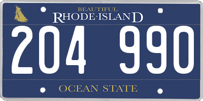 RI license plate 204990