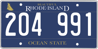 RI license plate 204991