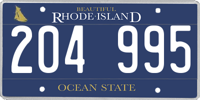 RI license plate 204995