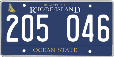 RI license plate 205046