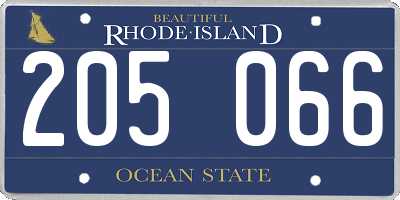 RI license plate 205066
