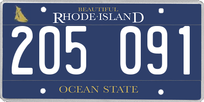 RI license plate 205091