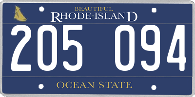 RI license plate 205094