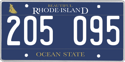 RI license plate 205095