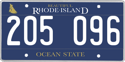 RI license plate 205096