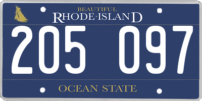 RI license plate 205097