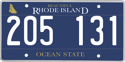 RI license plate 205131