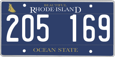 RI license plate 205169