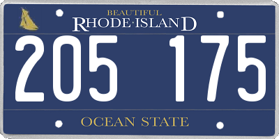 RI license plate 205175