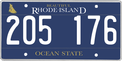 RI license plate 205176