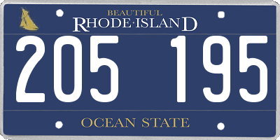 RI license plate 205195