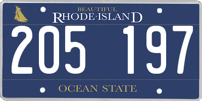 RI license plate 205197
