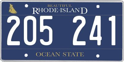 RI license plate 205241