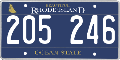 RI license plate 205246