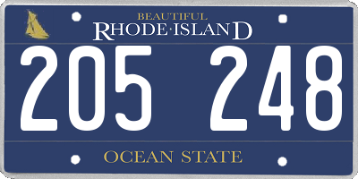 RI license plate 205248