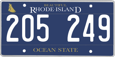 RI license plate 205249