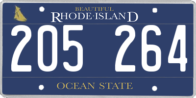 RI license plate 205264