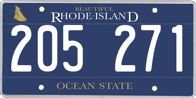 RI license plate 205271