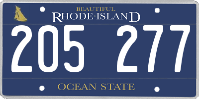 RI license plate 205277