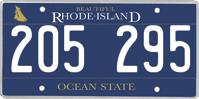RI license plate 205295