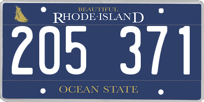 RI license plate 205371