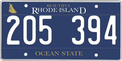RI license plate 205394