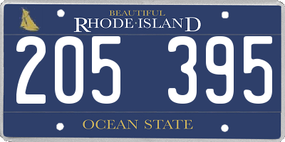 RI license plate 205395