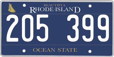 RI license plate 205399