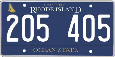 RI license plate 205405