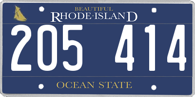RI license plate 205414