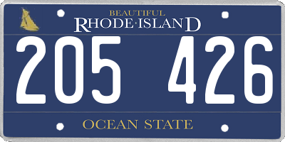 RI license plate 205426