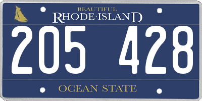 RI license plate 205428