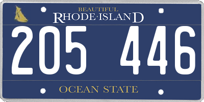 RI license plate 205446