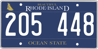 RI license plate 205448