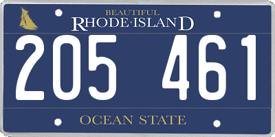 RI license plate 205461