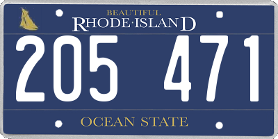 RI license plate 205471