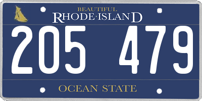 RI license plate 205479