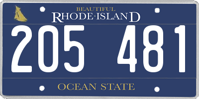 RI license plate 205481