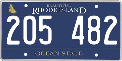 RI license plate 205482