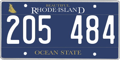 RI license plate 205484