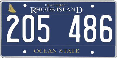 RI license plate 205486