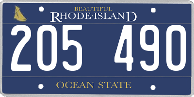 RI license plate 205490