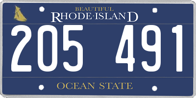 RI license plate 205491