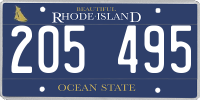 RI license plate 205495