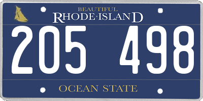 RI license plate 205498
