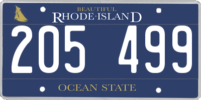 RI license plate 205499